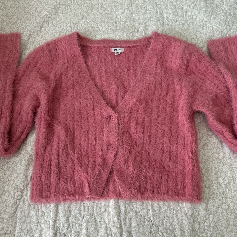 Women's Pink Fuzzy Sweater
